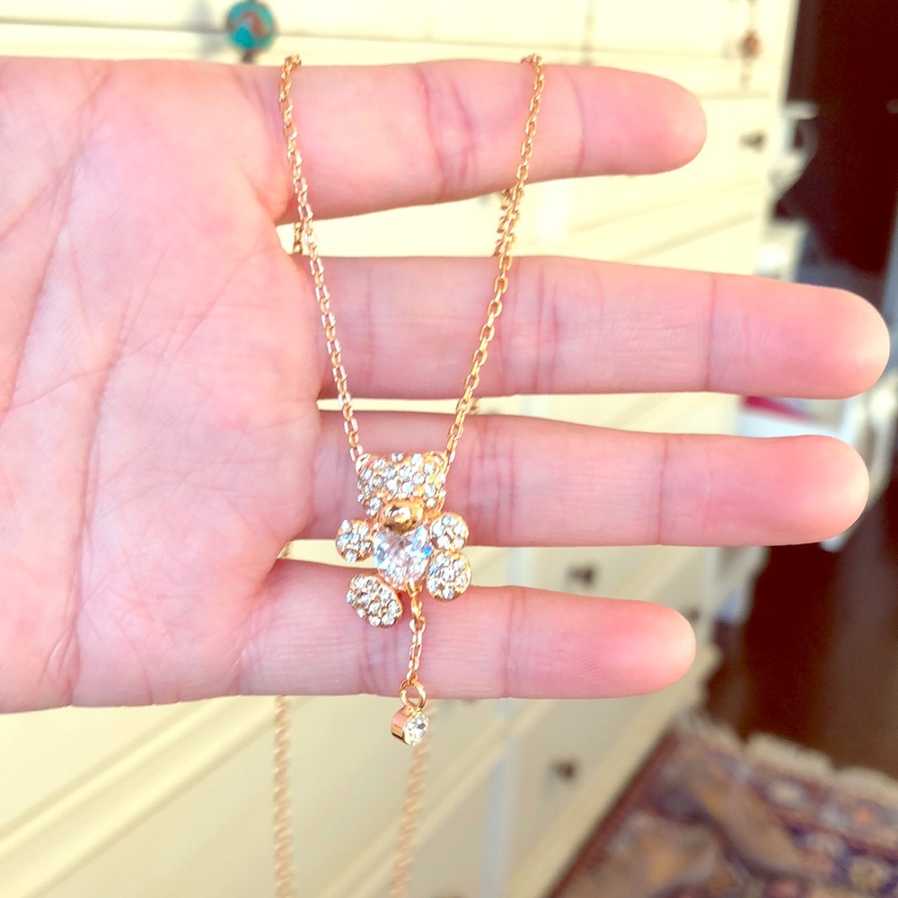 CZ bear necklace